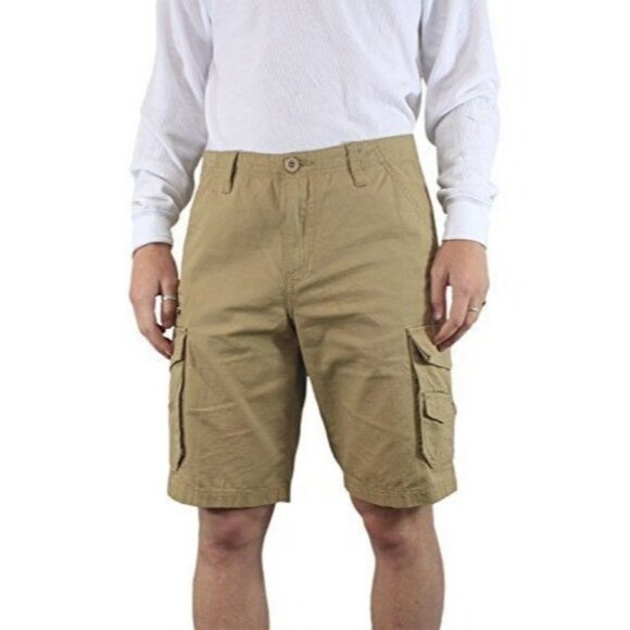 SUBCULTURE Men's 30 Textured Cotton Ripstop Cargo Shorts Flat Front Casual 9" - Picture 1 of 8